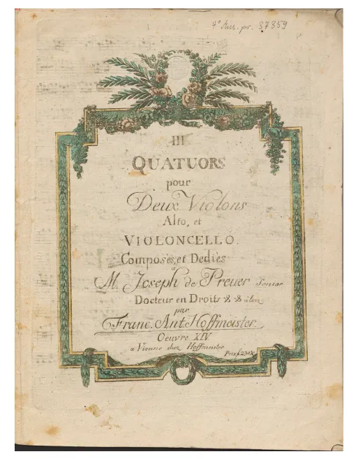 First page of 3 String Quartets