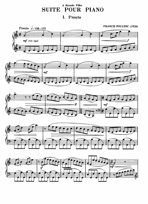 First page of Suite pour piano