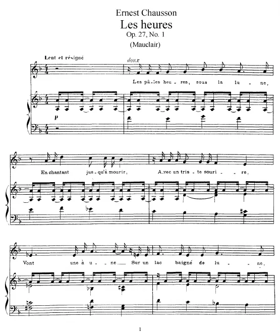 First page of Trois Lieder