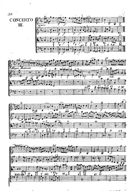 First page of Concerto Grosso in E minor