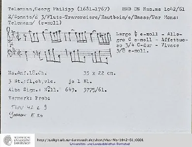 First page of Trio Sonata