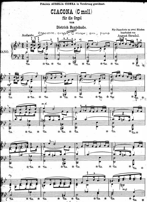 First page of Chaconne in C minor