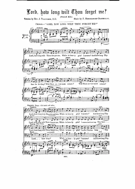First page of Hymne für eine Altstimme mit Chor und Orchester