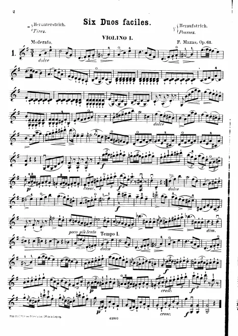 First page of 6 Duos faciles