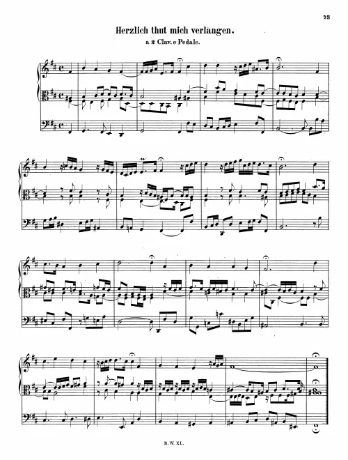 First page of Herzlich tut mich verlangen