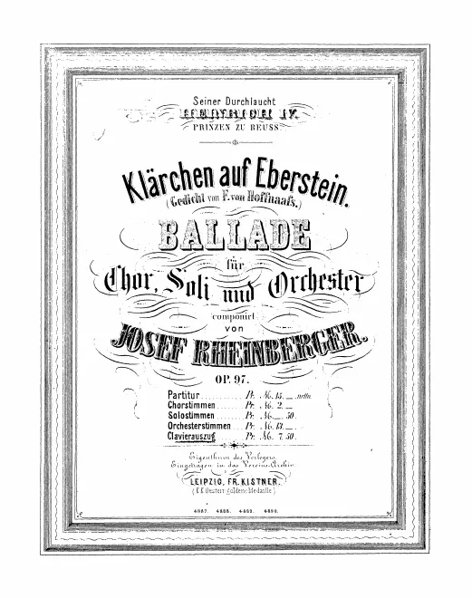 First page of Klärchen auf Eberstein