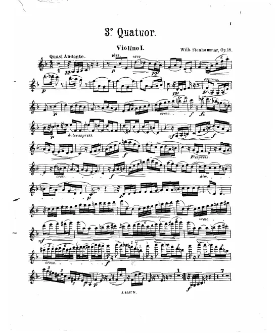 First page of String Quartet No.3, Op.18