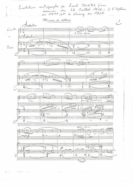 First page of Morceau de lecture