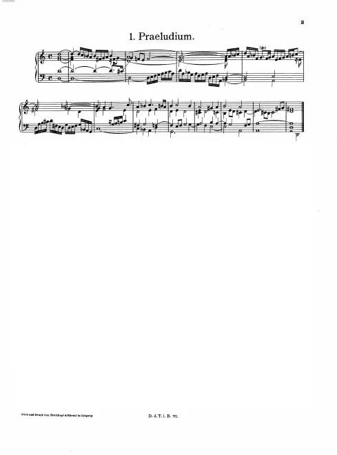 First page of Prelude in D minor
