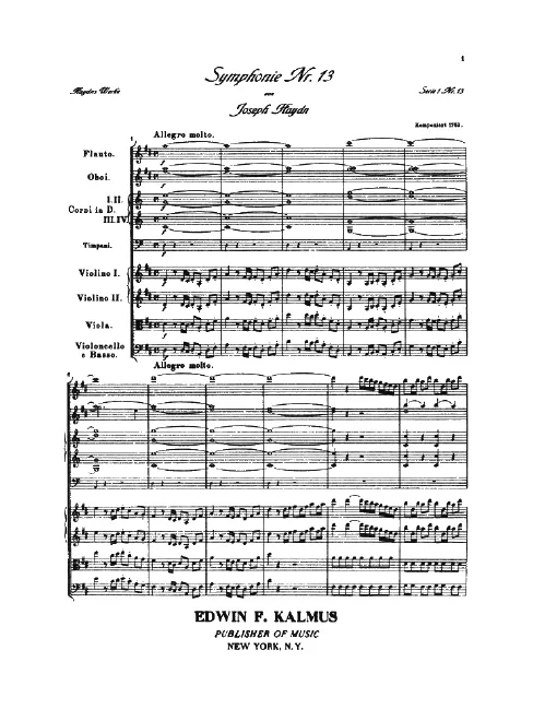 First page of Symphony No.13 in D major