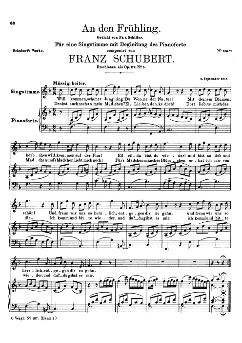 First page of An den Frühling