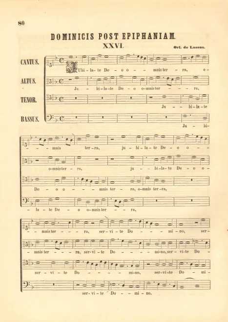 First page of Jubilate Deo omnis terra