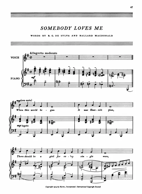 First page of Somebody Loves Me