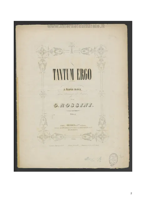 First page of Tantum ergo