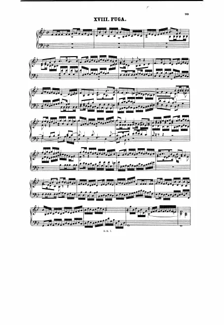 First page of Fugue in B-flat major
