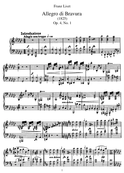 First page of Allegro di bravura
