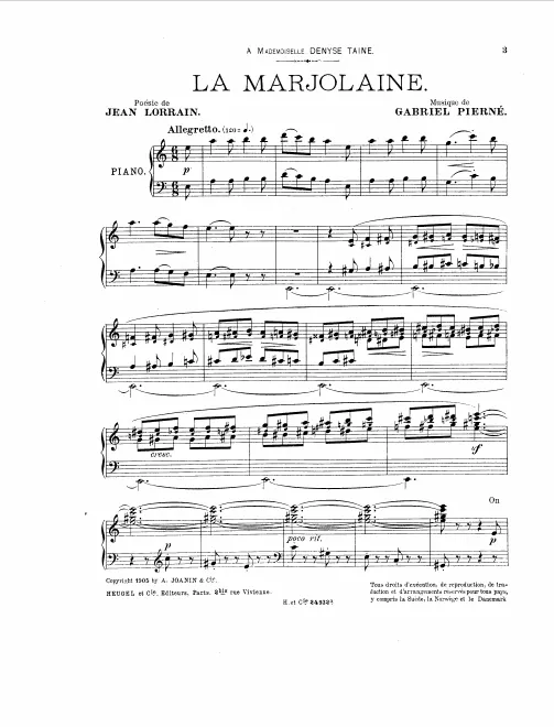 First page of Trois Adaptations musicales
