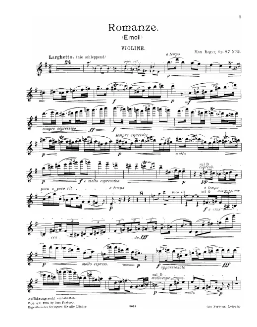 First page of 2 Compositions for Violin and Piano