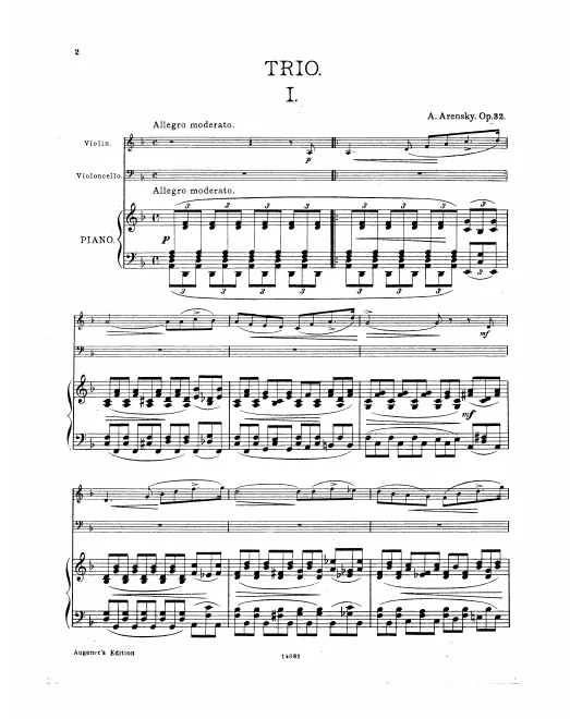 First page of Piano Trio No.1