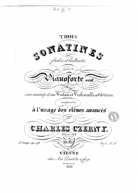 First page of 3 Sonatines Faciles et Brillantes, Op.104