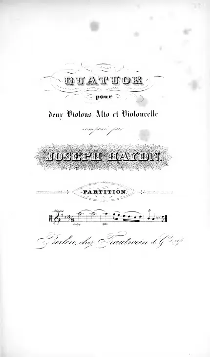 First page of String Quartet in D major