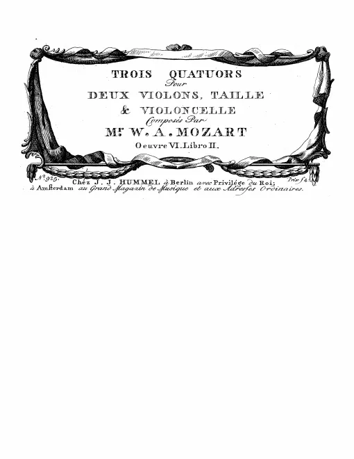 First page of 3 Quatuors pour deux violons, taille et violoncelle