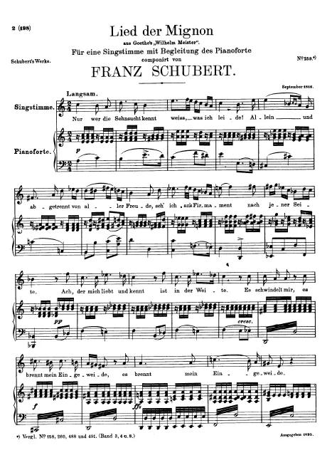 First page of Sehnsucht