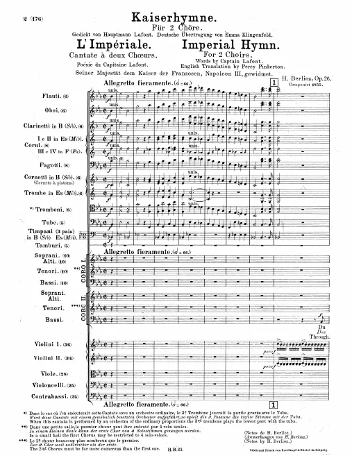 First page of L’impériale, cantate