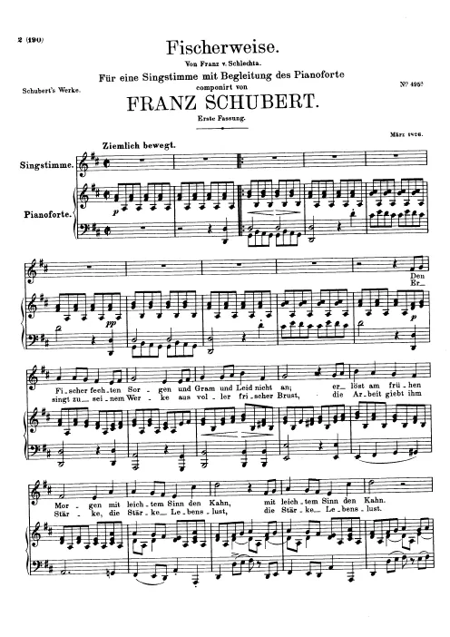 First page of Fischerweise, D.881
