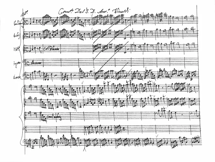 First page of Concerto in F major, RV 99