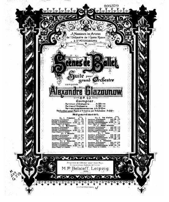 First page of Scenes de Ballet