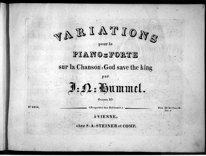 First page of Variations on 'God save the King'