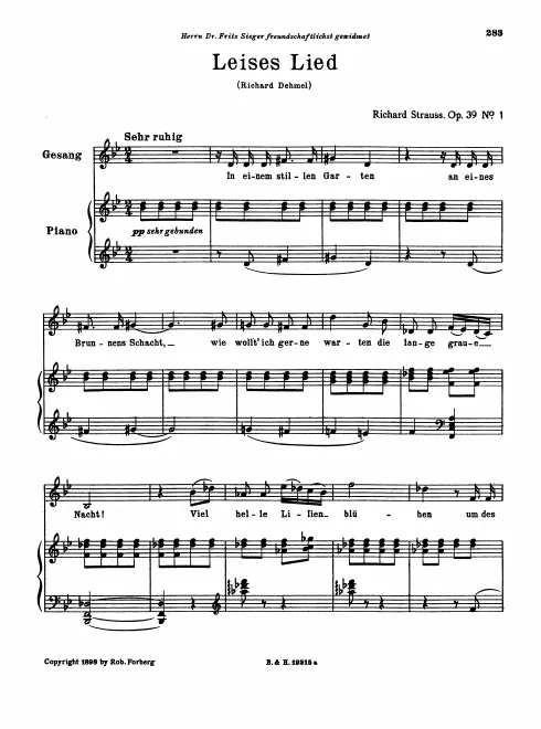 First page of Fünf Lieder