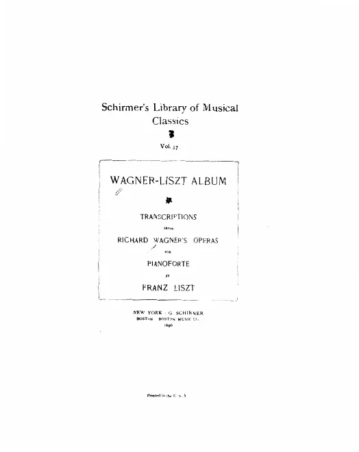First page of Wagner-Liszt Album