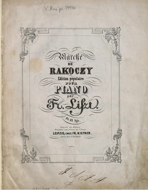First page of Marche de Rákóczy