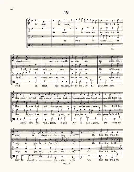 First page of Si froid et chaut mis ensemble ne dure