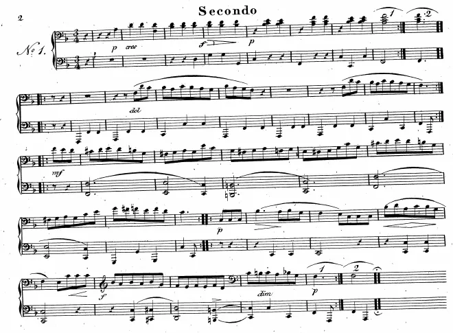 First page of 8 Waltzes for Piano 4 hands