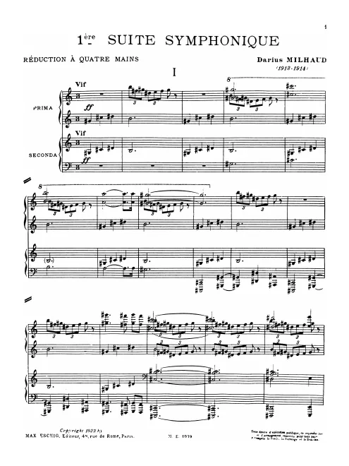 First page of Suite symphonique No.1