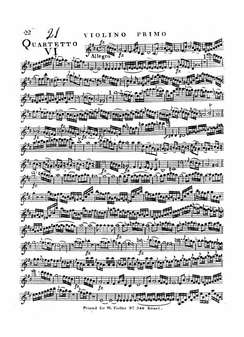 First page of String Quartet in D major