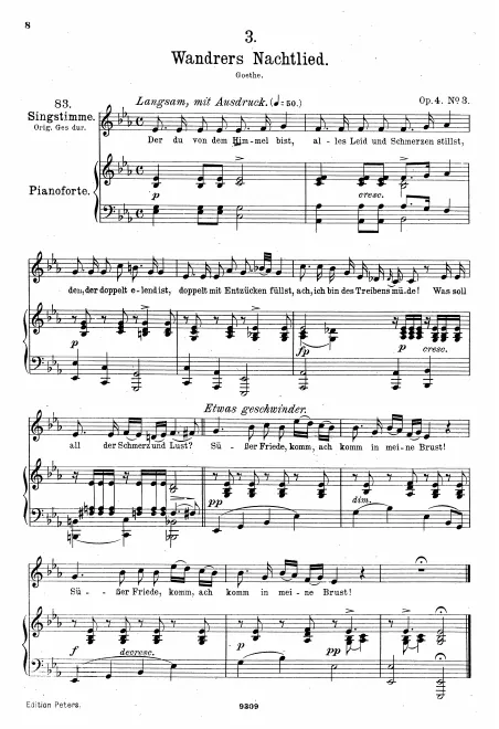Complete Score (Medium voice, transposed to )