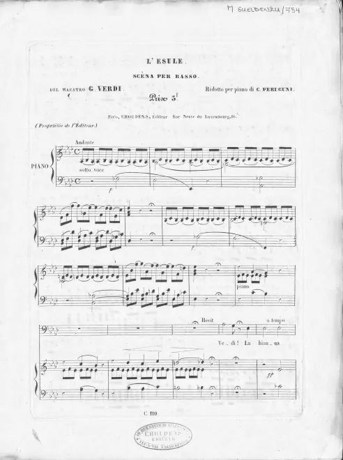 First page of L'esule
