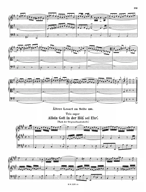 First page of Trio super 'Allein Gott in der Höh sei Ehr'