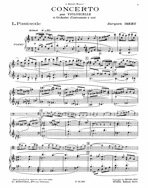 First page of Cello Concerto