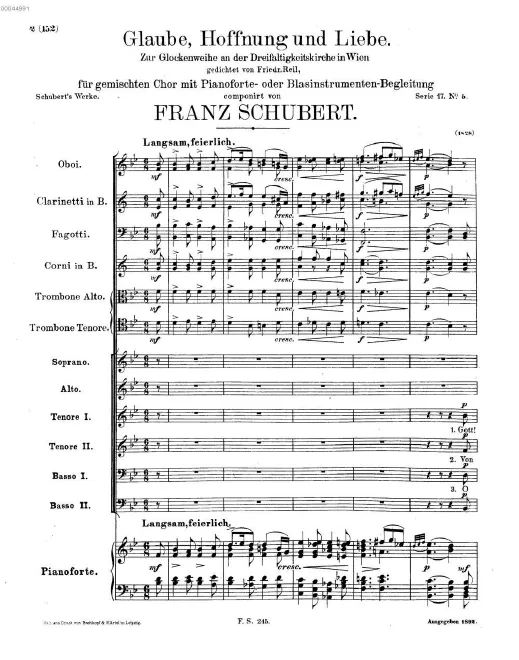 First page of Glaube, Hoffnung und Liebe, D.954