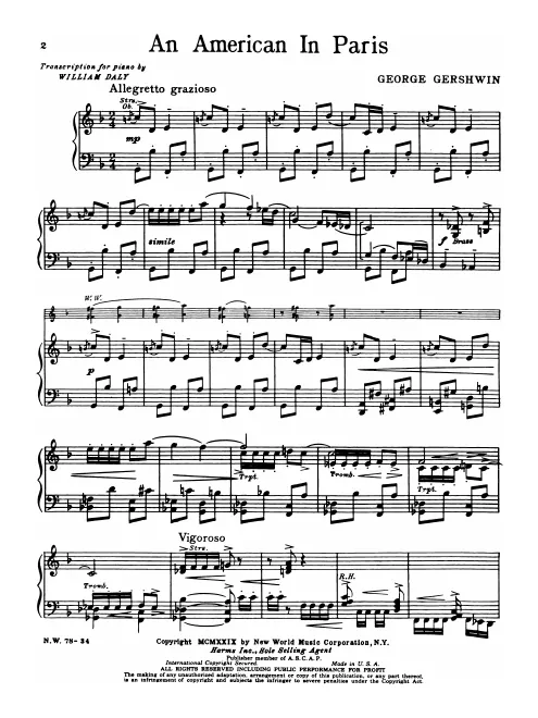 First page of An American in Paris