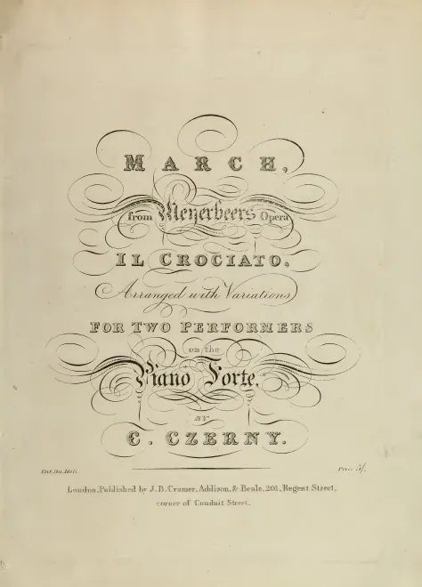 First page of Variations brillantes sur un thême favori de 'Il crociato in Egitto'