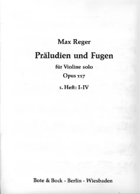 First page of Präludien und Fugen für Violine solo