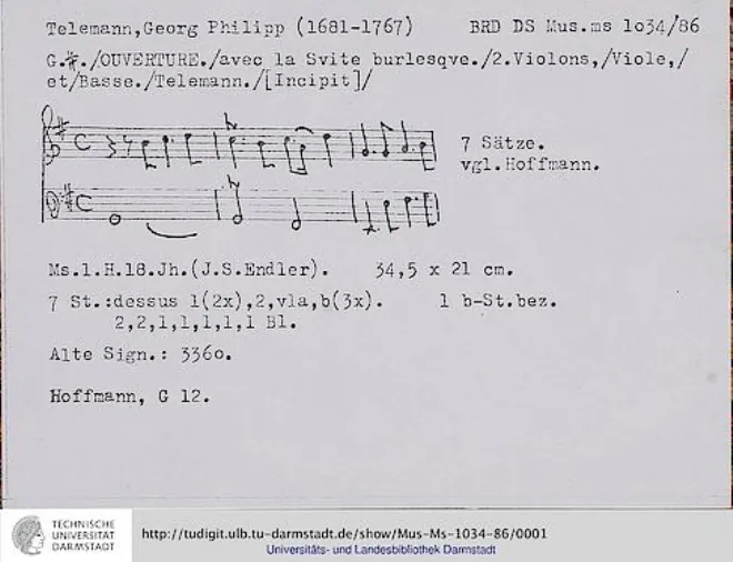 First page of Ouverture-Suite in G major