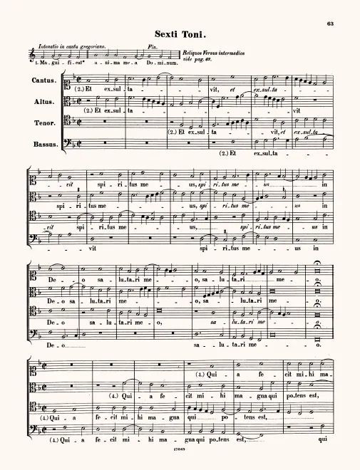 First page of Magnificat sexti toni