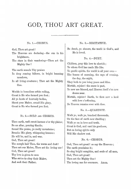 First page of Hymne: Gott, du bist gross